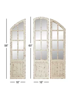 Flash Sale 💯 Vintage Wood Wall Mirror - Set of 3 by Monroe Lane 💯 -Monroe Lane Sales Belk 1000