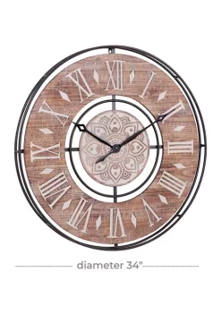 Coupon ✨ Farmhouse Metal Wall Clock by Monroe Lane 🧨 -Monroe Lane Sales Belk 10004