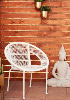 New 🎉 Contemporary Plastic Rattan Outdoor Chair by Monroe Lane ⌛ -Monroe Lane Sales Belk 10012