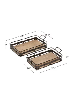 Brand new ⭐ Industrial Metal Tray - Set of 2 by Monroe Lane 👏 -Monroe Lane Sales Belk 10179