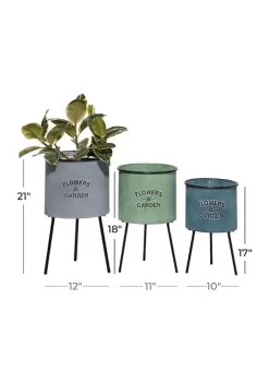 Buy 🧨 Farmhouse Metal Planter - Set of 3 by Monroe Lane 🧨 -Monroe Lane Sales Belk 10220
