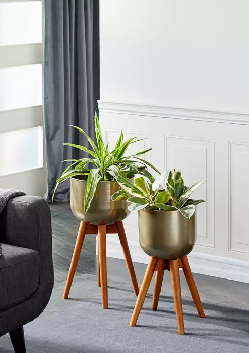 New β Modern Metal Planter - Set of 2 by Monroe Lane π― 2 New β Modern Metal Planter - Set of 2 by Monroe Lane π― - Image 2