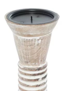 Discount 🤩 Traditional Wood Candle Holder - Set of 3 by Monroe Lane ⭐ -Monroe Lane Sales Belk 10248