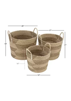 Best deal 👍 Modern Dried Plant Storage Basket - Set of 3 by Monroe Lane 😀 -Monroe Lane Sales Belk 10308