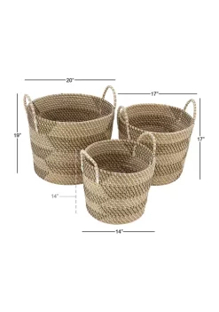 Best deal 👍 Modern Dried Plant Storage Basket - Set of 3 by Monroe Lane 😀 -Monroe Lane Sales Belk 10309
