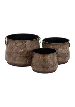 Best deal 🎉 Rustic Metal Planter - Set of 3 by Monroe Lane 🧨 -Monroe Lane Sales Belk 10344