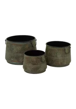 Best deal 🎉 Rustic Metal Planter - Set of 3 by Monroe Lane 🧨 -Monroe Lane Sales Belk 10346
