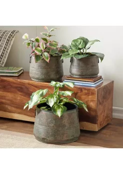 Best deal 🎉 Rustic Metal Planter - Set of 3 by Monroe Lane 🧨 -Monroe Lane Sales Belk 10347