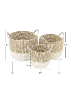 Brand new 🎉 Contemporary Dried Plant Storage Basket - Set of 3 by Monroe Lane ✨ -Monroe Lane Sales Belk 10375