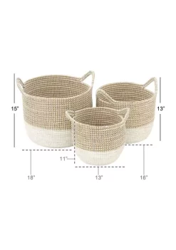Brand new 🎉 Contemporary Dried Plant Storage Basket - Set of 3 by Monroe Lane ✨ -Monroe Lane Sales Belk 10376