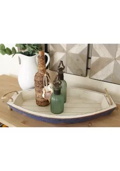 Buy 💯 Coastal Wood Tray - Set of 2 by Monroe Lane 🔔 -Monroe Lane Sales Belk 10450