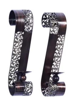 Best Pirce 🧨 Traditional Metal Wall Sconce - Set of 2 by Monroe Lane 🌟 -Monroe Lane Sales Belk 1046