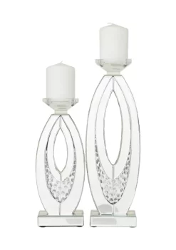 Top 10 👍 Glam Glass Candle Holder - Set of 2 by Monroe Lane ⌛