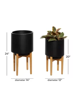 Wholesale 👏 Contemporary Metal Planter - Set of 2 by Monroe Lane ✨ -Monroe Lane Sales Belk 10521