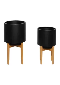 Wholesale 👏 Contemporary Metal Planter - Set of 2 by Monroe Lane ✨ -Monroe Lane Sales Belk 10522