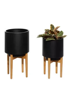 Wholesale 👏 Contemporary Metal Planter - Set of 2 by Monroe Lane ✨ -Monroe Lane Sales Belk 10524