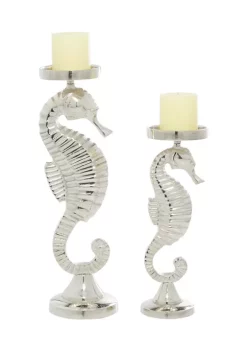 Outlet 🧨 Coastal Aluminum Candle Holder - Set of 2 by Monroe Lane ⭐