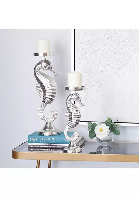 Outlet 🧨 Coastal Aluminum Candle Holder - Set of 2 by Monroe Lane ⭐ 2 Outlet 🧨 Coastal Aluminum Candle Holder - Set of 2 by Monroe Lane ⭐ - Image 2