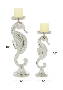 Outlet 🧨 Coastal Aluminum Candle Holder - Set of 2 by Monroe Lane ⭐ 12 Outlet 🧨 Coastal Aluminum Candle Holder - Set of 2 by Monroe Lane ⭐ -Monroe Lane Sales Belk 10535