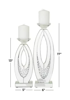 Top 10 👍 Glam Glass Candle Holder - Set of 2 by Monroe Lane ⌛ -Monroe Lane Sales Belk 1056