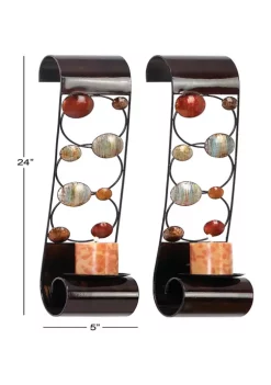 New 😉 Traditional Metal Wall Sconce - Set of 2 by Monroe Lane 🤩 -Monroe Lane Sales Belk 10580