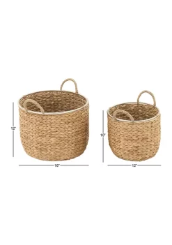 Hot Sale ✔️ Coastal Seagrass Storage Basket - Set of 2 by Monroe Lane ✔️ -Monroe Lane Sales Belk 10678