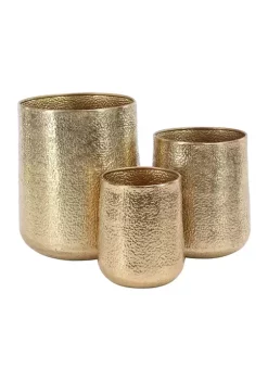 Cheap 😉 Glam Aluminum Planter - Set of 3 by Monroe Lane 🥰 -Monroe Lane Sales Belk 10686