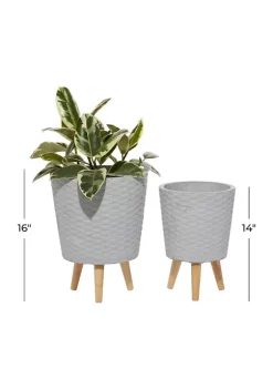 Flash Sale ⭐ Contemporary Wood Planter - Set of 2 by Monroe Lane 🌟 -Monroe Lane Sales Belk 10700