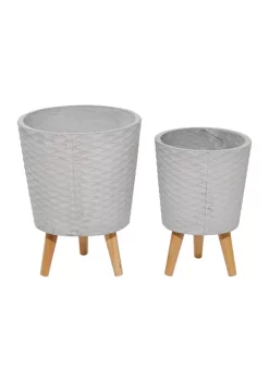 Flash Sale ⭐ Contemporary Wood Planter - Set of 2 by Monroe Lane 🌟 -Monroe Lane Sales Belk 10702