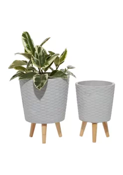Flash Sale ⭐ Contemporary Wood Planter - Set of 2 by Monroe Lane 🌟 -Monroe Lane Sales Belk 10703