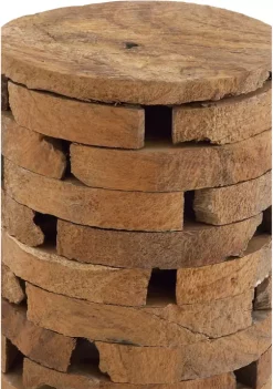 Outlet ⌛ Contemporary Teak Wood Accent Table by Monroe Lane 🌟 -Monroe Lane Sales Belk 10707