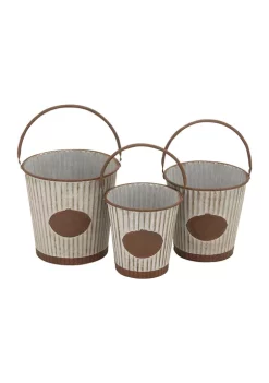 New 🎁 Farmhouse Metal Planter - Set of 3 by Monroe Lane ✔️