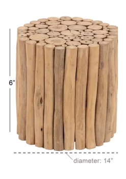 Best Pirce 🧨 Contemporary Teak Wood Accent Table by Monroe Lane 👍 -Monroe Lane Sales Belk 10810