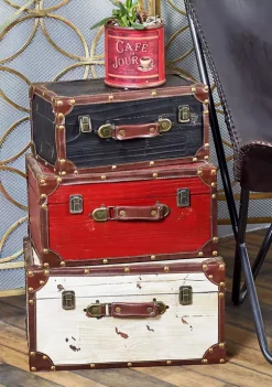 Best Pirce ✨ Farmhouse Wood Trunk - Set of 3 by Monroe Lane 🥰