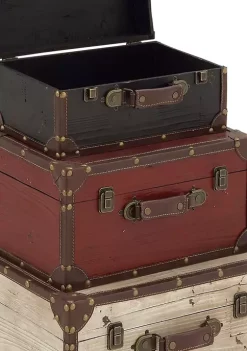 Best Pirce ✨ Farmhouse Wood Trunk - Set of 3 by Monroe Lane 🥰 -Monroe Lane Sales Belk 10922