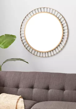 Best Sale 😉 Contemporary Wood Wall Mirror by Monroe Lane ✨ -Monroe Lane Sales Belk 10929