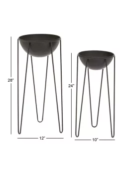 Coupon ❤️ Contemporary Metal Planter - Set of 2 by Monroe Lane 🤩 -Monroe Lane Sales Belk 11011