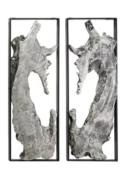 Wholesale 😉 Contemporary Magnesium Oxide Wall Decor - Set of 2 by Monroe Lane 🤩 -Monroe Lane Sales Belk 11032
