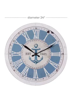 Best reviews of ❤️ Coastal Metal Wall Clock by Monroe Lane 🧨 -Monroe Lane Sales Belk 11036