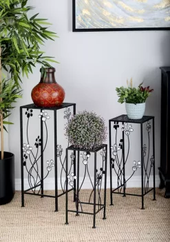 Flash Sale 😉 Set of 3 Metal Traditional Plantstand by Monroe Lane ⭐