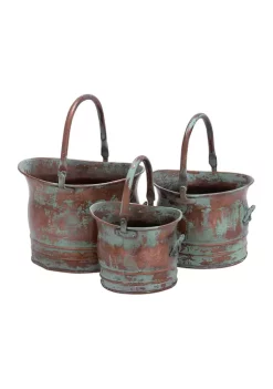 Discount ⭐ Rustic Metal Planter - Set of 3 by Monroe Lane 😀