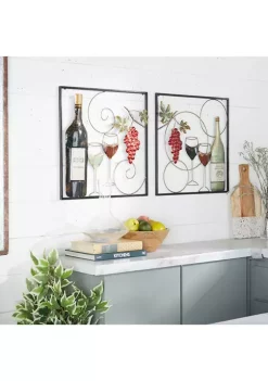 Wholesale 🥰 Traditional Metal Wall Decor - Set of 2 by Monroe Lane 🛒 -Monroe Lane Sales Belk 11089