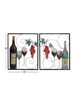 Wholesale 🥰 Traditional Metal Wall Decor - Set of 2 by Monroe Lane 🛒 -Monroe Lane Sales Belk 11091
