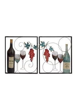 Wholesale 🥰 Traditional Metal Wall Decor - Set of 2 by Monroe Lane 🛒 -Monroe Lane Sales Belk 11093