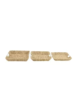 Coupon 💯 Contemporary Dried Plant Tray - Set of 3 by Monroe Lane 🧨 -Monroe Lane Sales Belk 11275