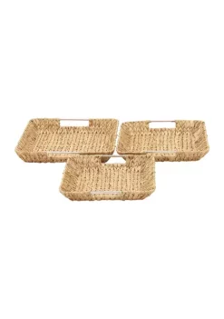Coupon 💯 Contemporary Dried Plant Tray - Set of 3 by Monroe Lane 🧨 -Monroe Lane Sales Belk 11276