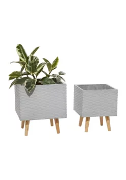 New 🛒 Contemporary Ceramic Planter - Set of 2 by Monroe Lane 🎉