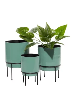 Deals 👏 Contemporary Metal Planter - Set of 3 by Monroe Lane 🔔