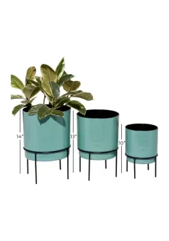 Deals 👏 Contemporary Metal Planter - Set of 3 by Monroe Lane 🔔 -Monroe Lane Sales Belk 11317