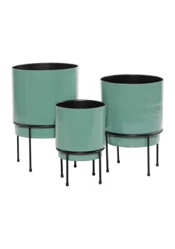 Deals 👏 Contemporary Metal Planter - Set of 3 by Monroe Lane 🔔 -Monroe Lane Sales Belk 11318
